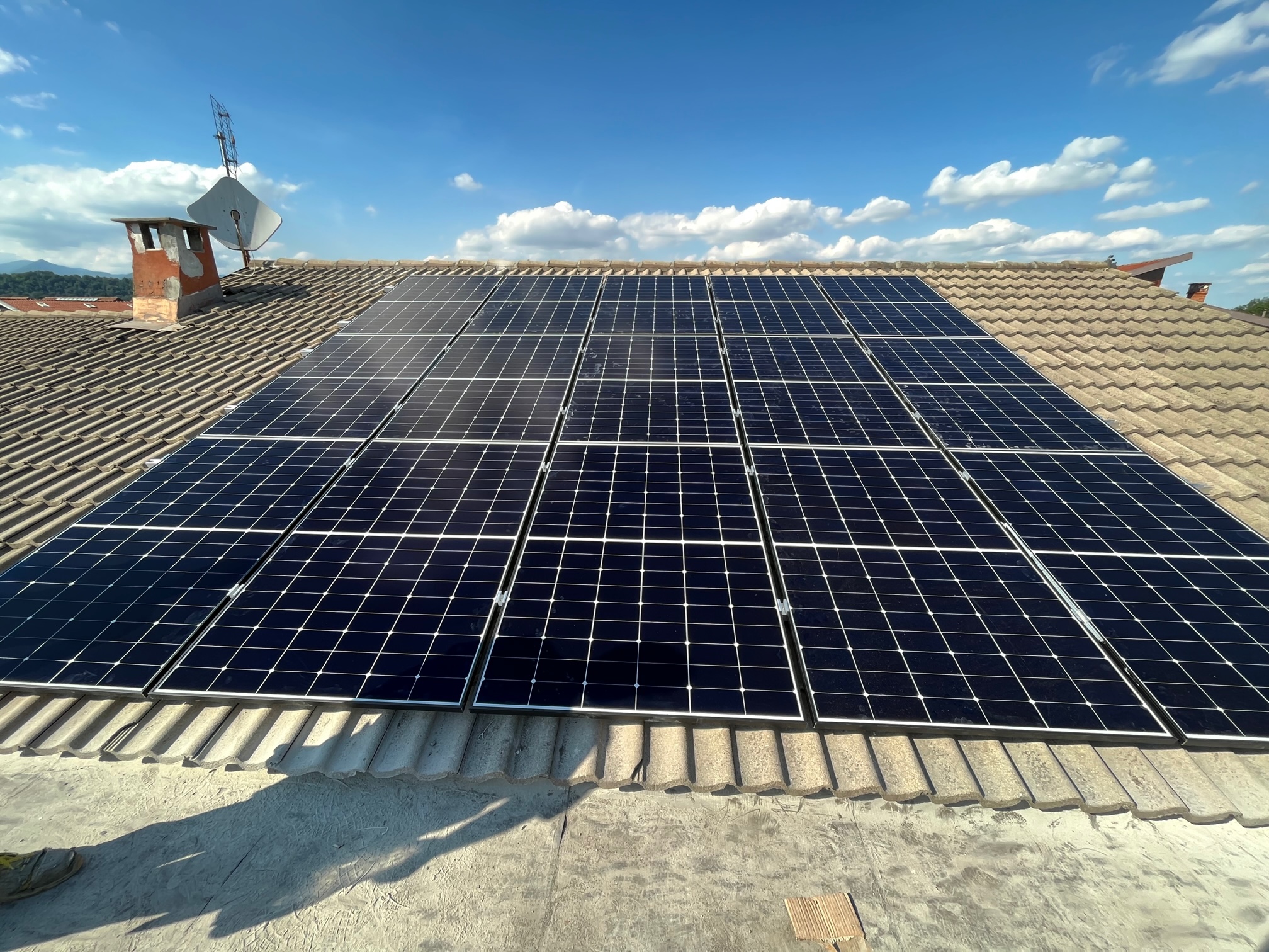 Impianto fotovoltaico su tetto